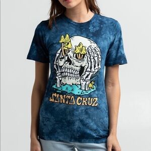 SANTA CRUZ Womens Shroom Tee, Small, Navy Combo, NWT
